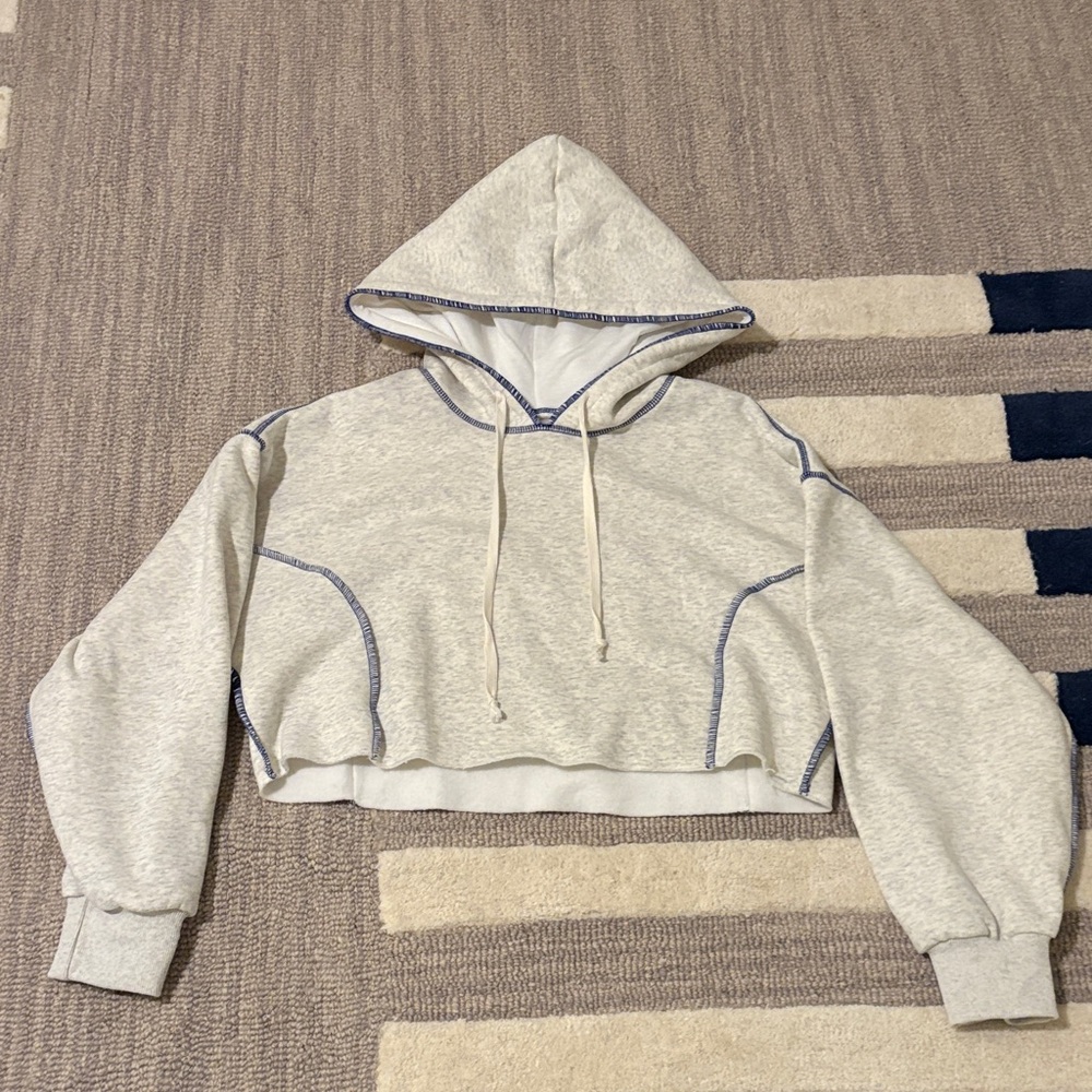 Gray Hooded Women's Top